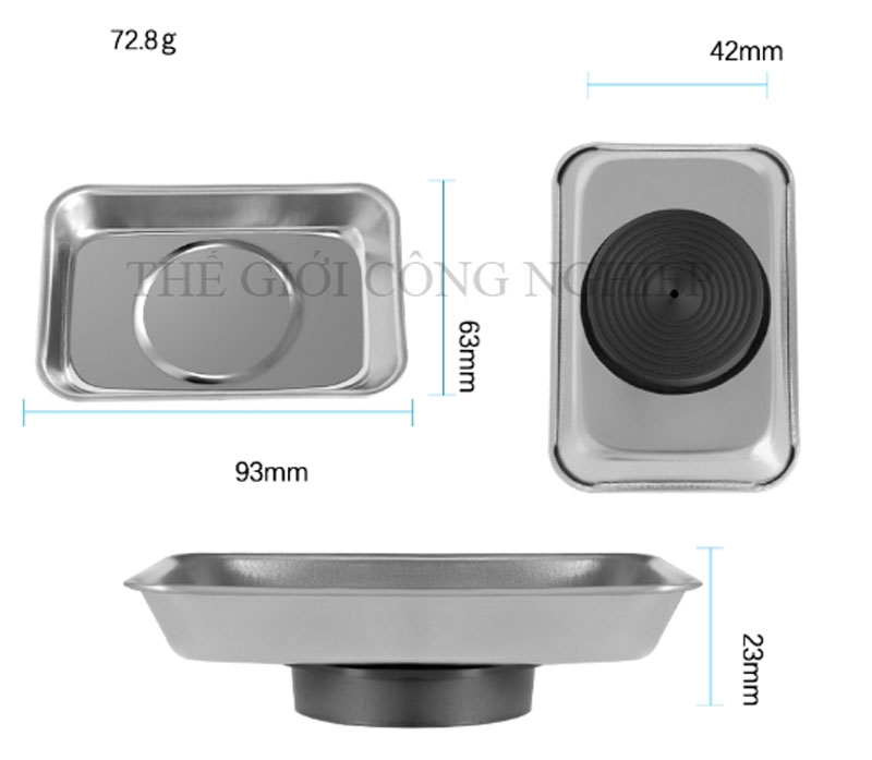 Khay từ tính đựng ốc vít inox 304 – Khay nam châm giữ linh kiện, phụ kiện điện tử, dụng cụ sửa chữa tiện lợi