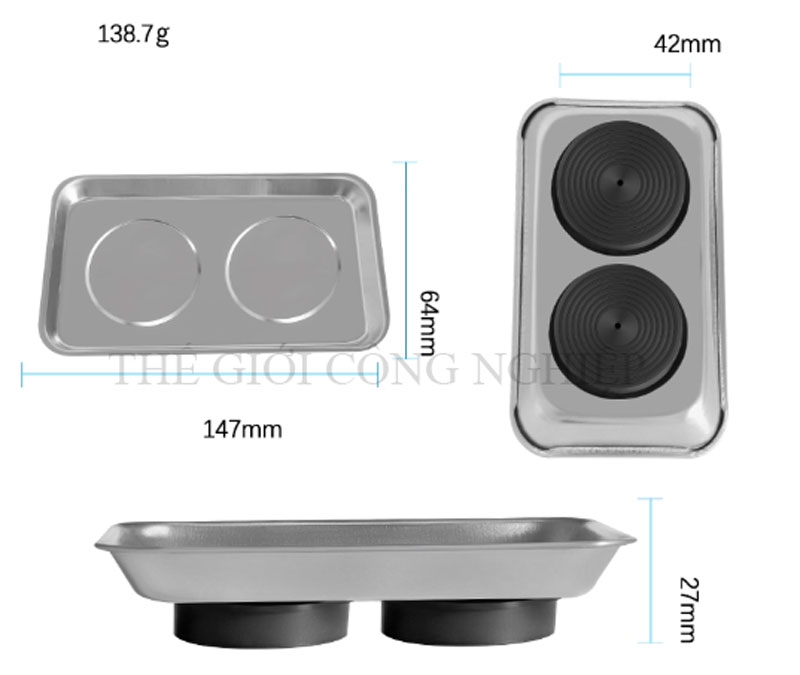 Khay từ tính đựng ốc vít inox 304 – Khay nam châm giữ linh kiện, phụ kiện điện tử, dụng cụ sửa chữa tiện lợi