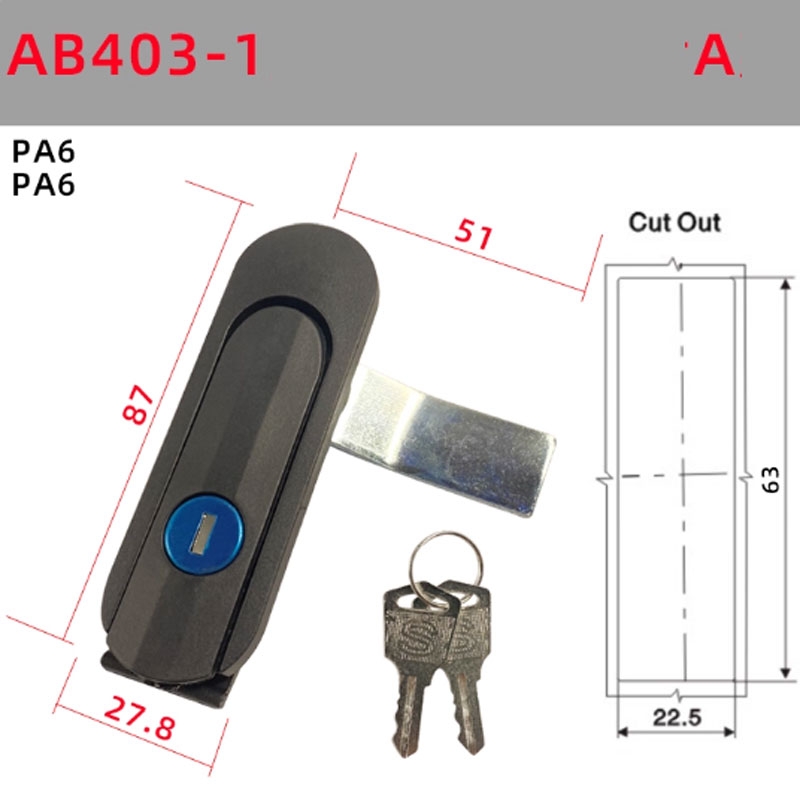 Khóa cửa tủ điện AB402, AB403 Khóa tủ điện, tủ phân phối, tủ viễn thông