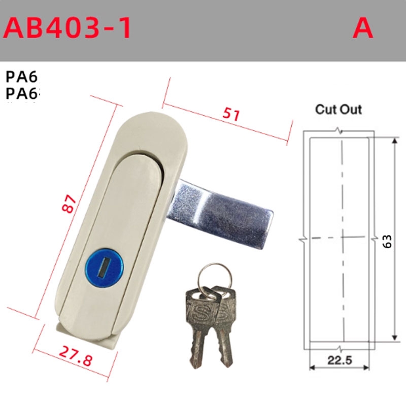 Khóa cửa tủ điện AB402, AB403 Khóa tủ điện, tủ phân phối, tủ viễn thông