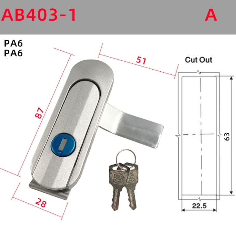 Khóa cửa tủ điện AB402, AB403 Khóa tủ điện, tủ phân phối, tủ viễn thông