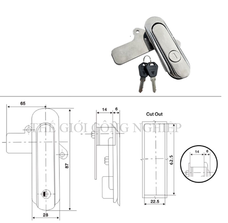 Khóa cửa tủ điện AB402, AB403 Khóa tủ điện, tủ phân phối, tủ viễn thông