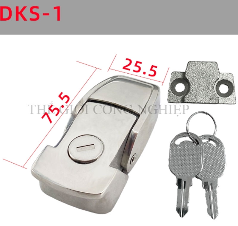 Khóa tủ điện DKS-1 / DK604-1 | Khóa chốt ẩn, khóa tủ cơ khí có chìa, màu đen mờ