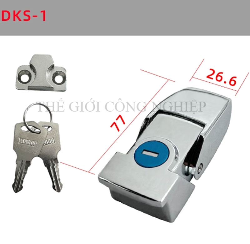 Khóa tủ điện DKS-1 / DK604-1 | Khóa chốt ẩn, khóa tủ cơ khí có chìa, màu đen mờ