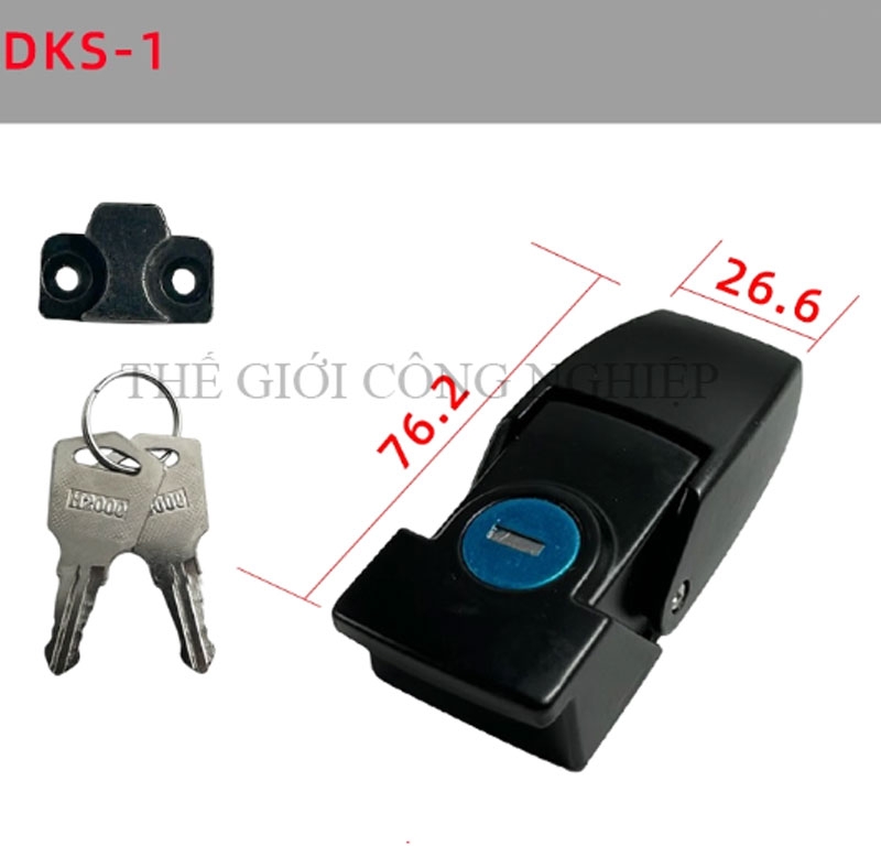 Khóa tủ điện DKS-1 / DK604-1 | Khóa chốt ẩn, khóa tủ cơ khí có chìa, màu đen mờ
