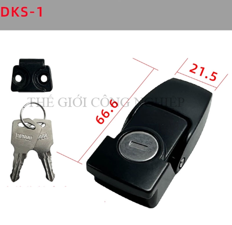 Khóa tủ điện DKS-1 / DK604-1 | Khóa chốt ẩn, khóa tủ cơ khí có chìa, màu đen mờ