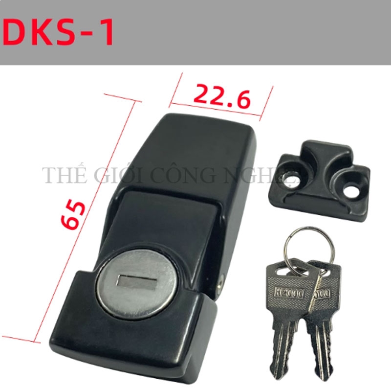 Khóa tủ điện DKS-1 / DK604-1 | Khóa chốt ẩn, khóa tủ cơ khí có chìa, màu đen mờ