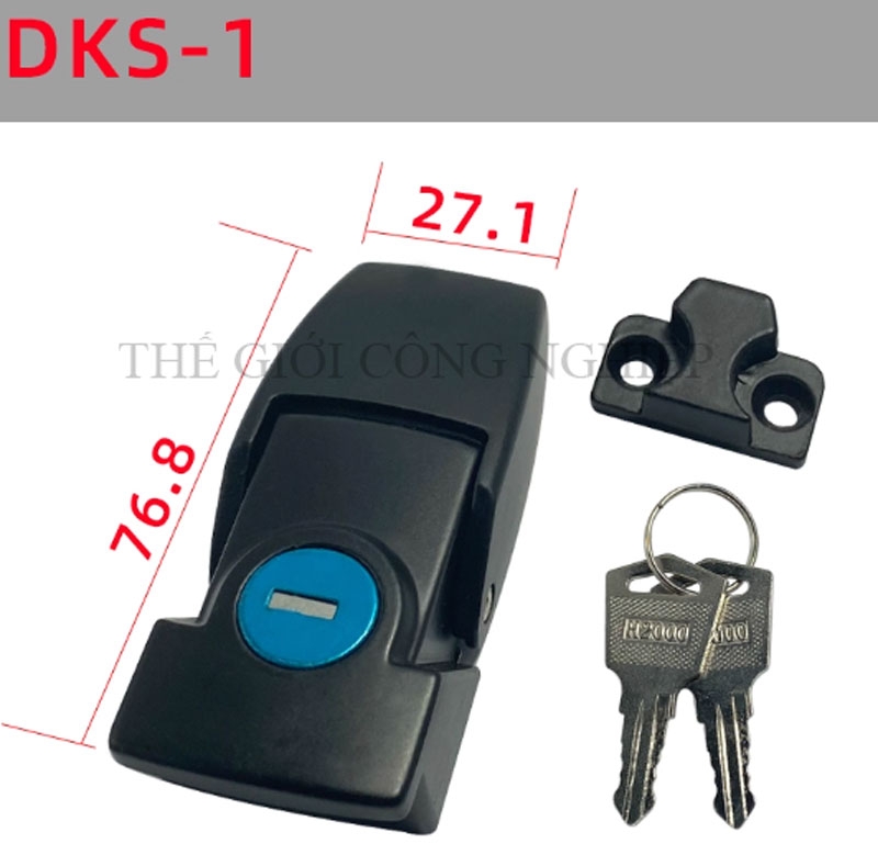Khóa tủ điện DKS-1 / DK604-1 | Khóa chốt ẩn, khóa tủ cơ khí có chìa, màu đen mờ