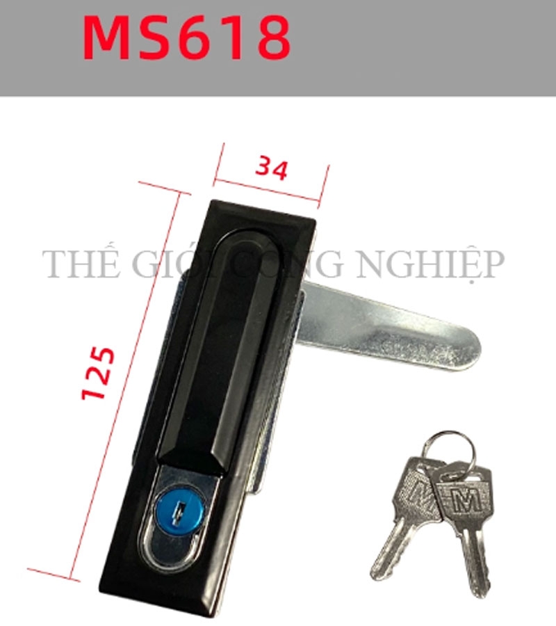 Khóa tủ điện MS618 | Khóa phẳng tủ điện, tủ phân phối, dạng tròn/vuông
