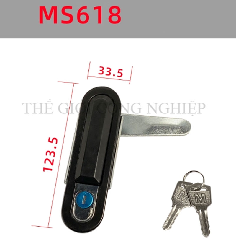 Khóa tủ điện MS618 | Khóa phẳng tủ điện, tủ phân phối, dạng tròn/vuông