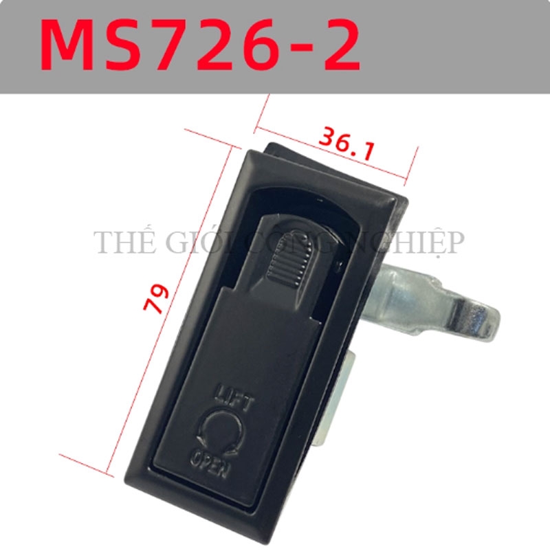 Khóa tủ điện MS726-2 / MS726-1 | Khóa phẳng nén điều chỉnh, khóa cửa tủ MS106 màu đen