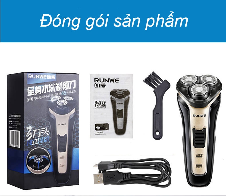 Máy cạo râu  Runwe RS939 râu đa năng cao cấp chống nước toàn thân