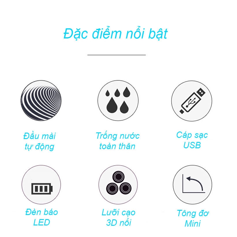 Máy cạo râu  Runwe RS939 râu đa năng cao cấp chống nước toàn thân