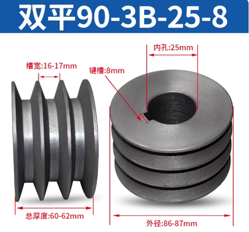 Puly đai tam giác B3 rãnh – gang đặc – dùng cho động cơ điện