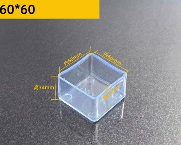Nút bịt đầu ống vuông PVC trong suốt – Nắp chụp chân bàn ghế, ống sắt