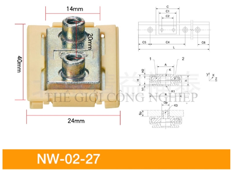 Thanh trượt dẫn hướng Igus NS – Ray trượt Đức kèm con trượt NW01/02/11/12-17/27/40/80-P-LLYZ