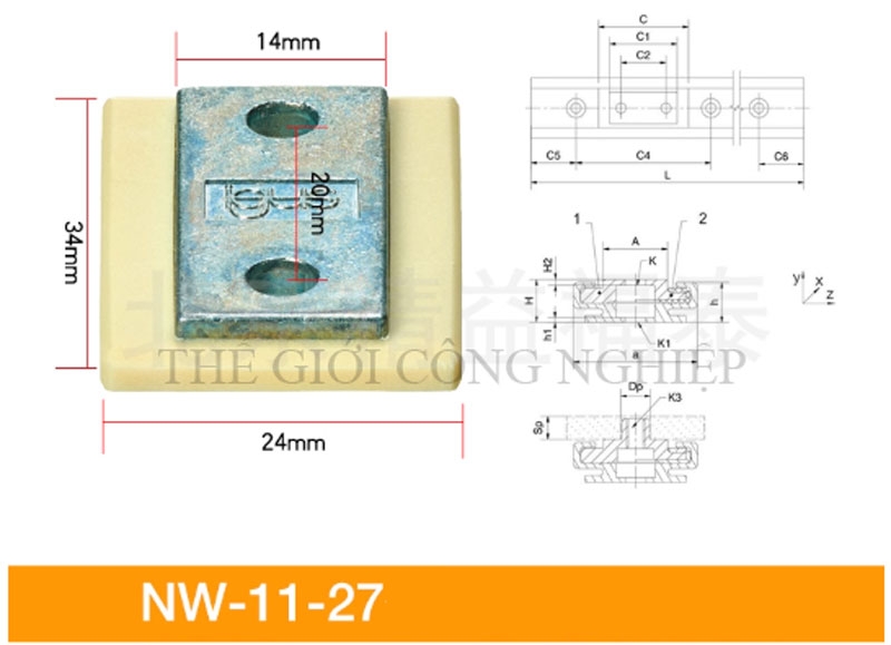 Thanh trượt dẫn hướng Igus NS – Ray trượt Đức kèm con trượt NW01/02/11/12-17/27/40/80-P-LLYZ