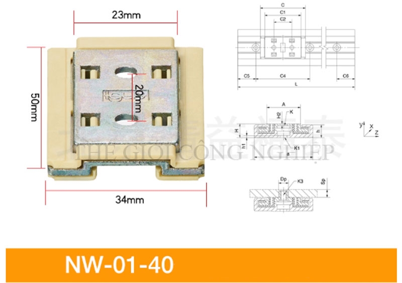 Thanh trượt dẫn hướng Igus NS – Ray trượt Đức kèm con trượt NW01/02/11/12-17/27/40/80-P-LLYZ