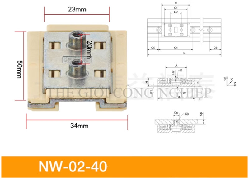 Thanh trượt dẫn hướng Igus NS – Ray trượt Đức kèm con trượt NW01/02/11/12-17/27/40/80-P-LLYZ