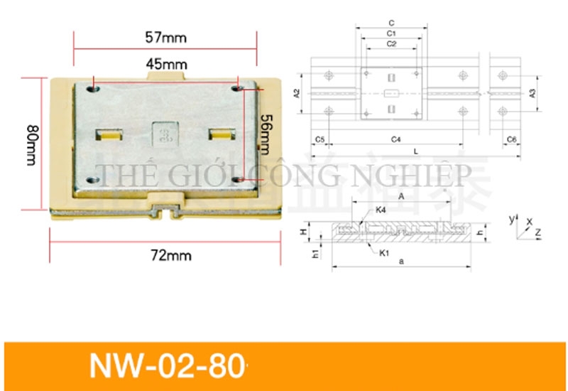 Thanh trượt dẫn hướng Igus NS – Ray trượt Đức kèm con trượt NW01/02/11/12-17/27/40/80-P-LLYZ