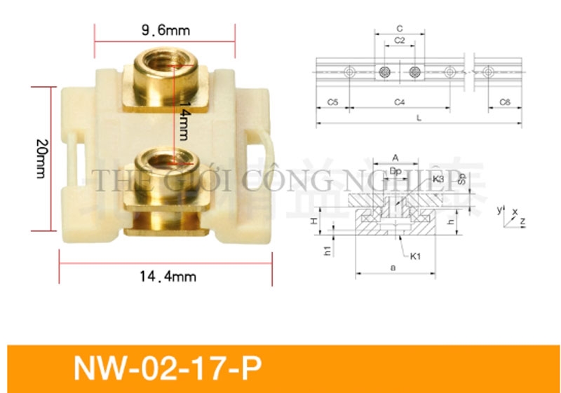 Thanh trượt dẫn hướng Igus NS – Ray trượt Đức kèm con trượt NW01/02/11/12-17/27/40/80-P-LLYZ