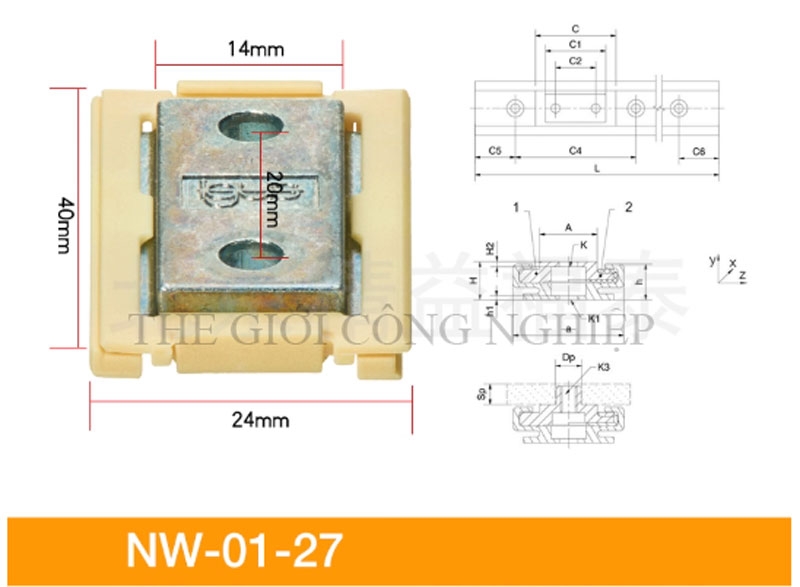Thanh trượt dẫn hướng Igus NS – Ray trượt Đức kèm con trượt NW01/02/11/12-17/27/40/80-P-LLYZ