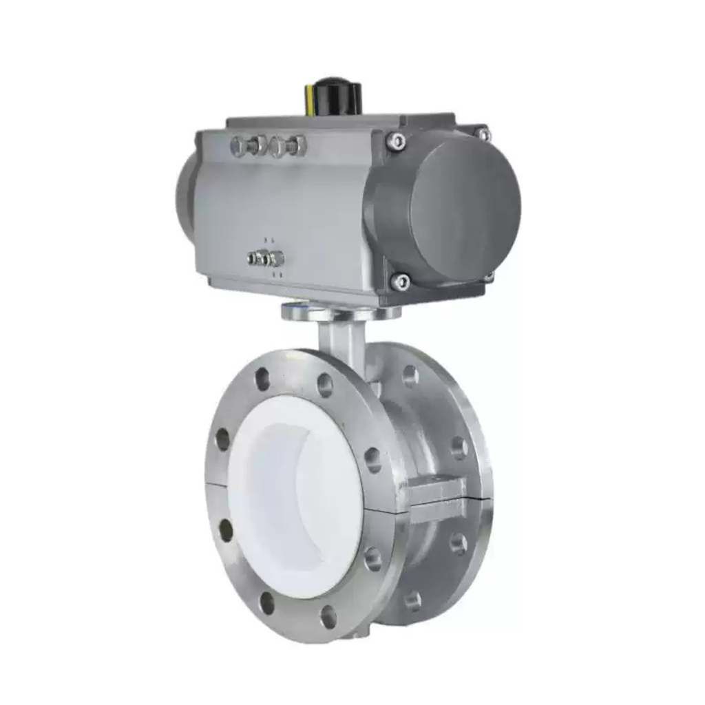 Van Bướm Khí Nén Mặt Bích Bằng Thép Không Gỉ 304 Lót PTFE D641F4-16P