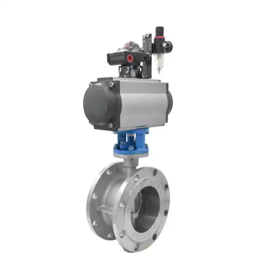 Van Bướm Khí Nén Mặt Bích Thép Không Gỉ D643W-16P