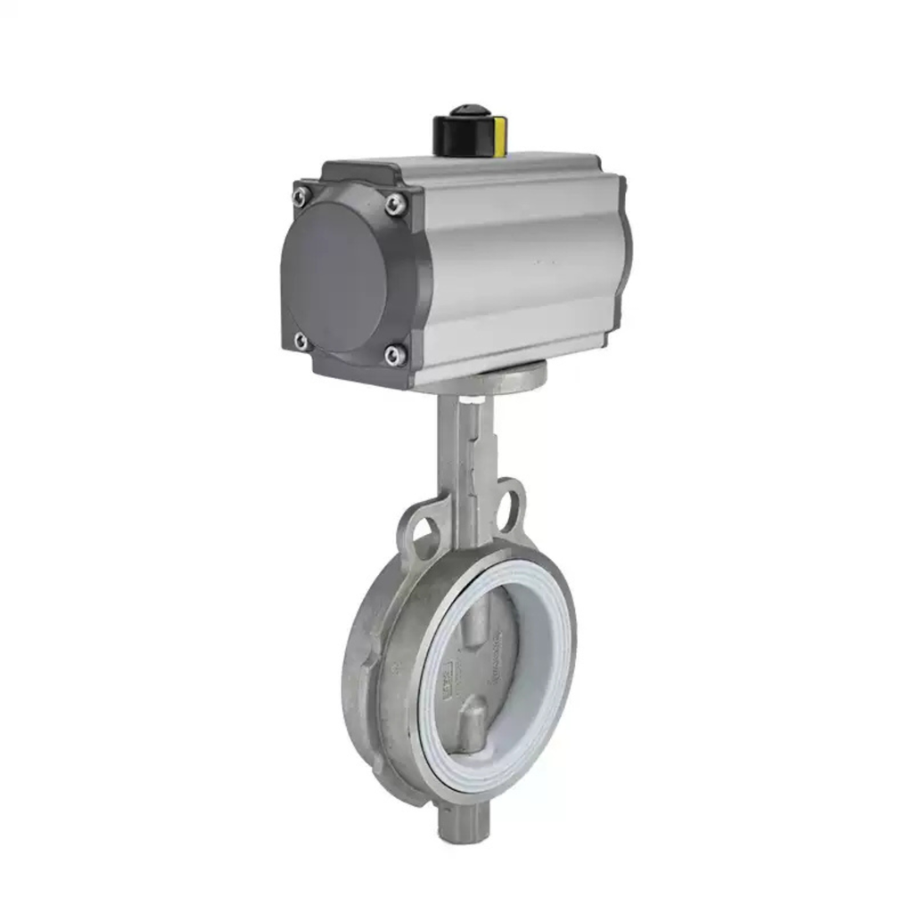 Van Bướm Khí Nén PTFE Kiểu Hàm Bằng Thép Không Gỉ 304 WD671F-16P