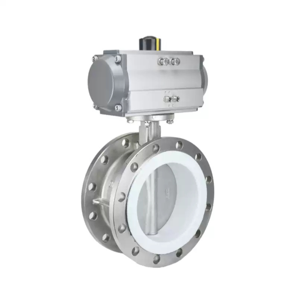 Van Bướm Khí Nén PTFE Mặt Bích Bằng Thép Không Gỉ 304 D641F-16P