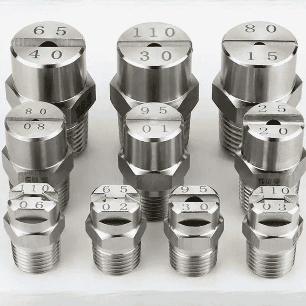 Vòi Phun Sương Hình Quạt Inox 304 Ren Ngoài 2 Điểm 65/95/110/01/08/03