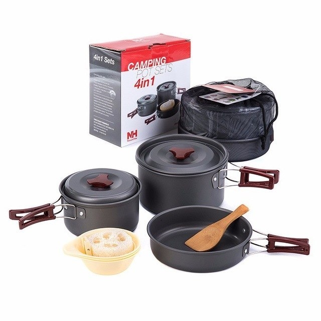 [Cổ Lỗ Sĩ] NATUREHIKE CAMPING POT SET 3 IN 1 BỘ NỒI CẮM TRẠI NH15T203-G [Chính hãng]