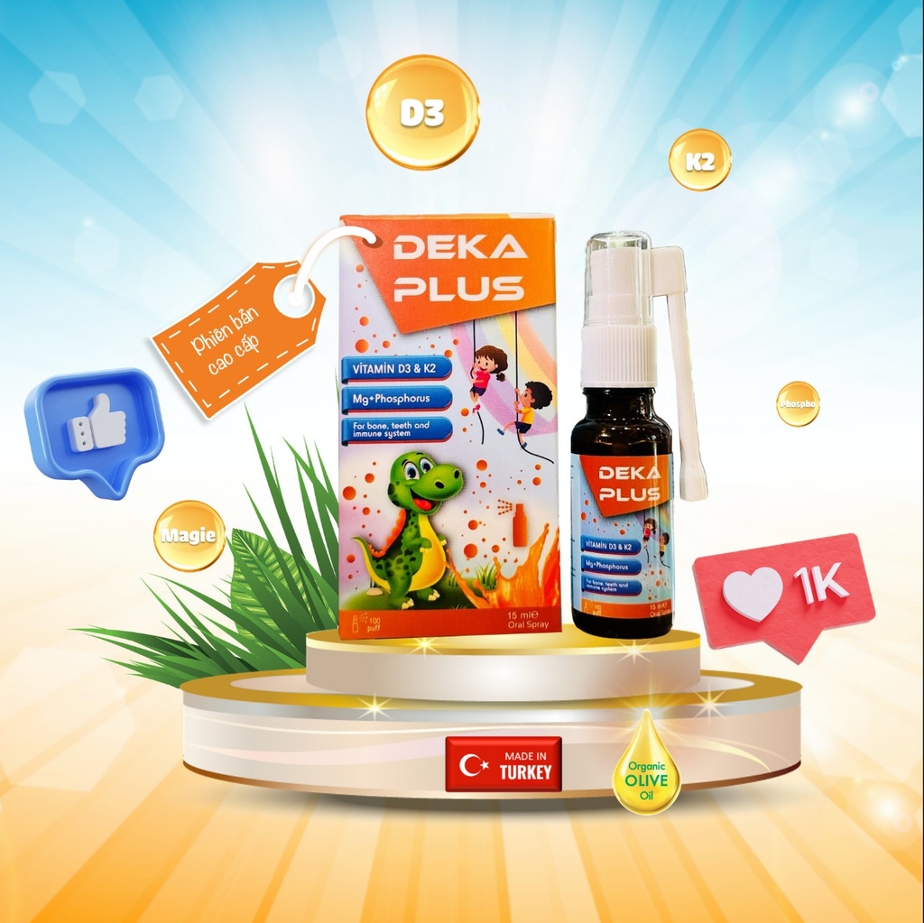Deka Plus D3, K2 dạng xịt cho bé từ 0 tháng Nhập khẩu nguyên hộp từ Châu Âu