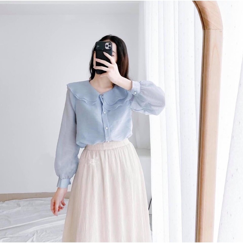 Áo sơ mi cổ sen tay lỡ voan nhẹ nhàng Office  My Way Fashion  Thời  trang thiết kế cao cấp