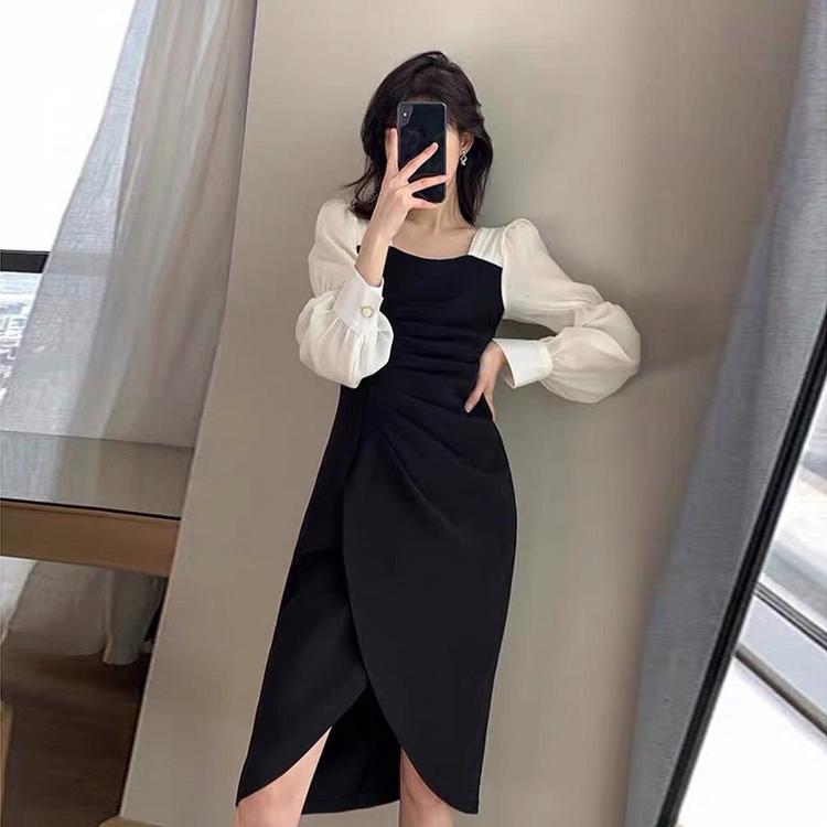 HÀNG THIẾT KẾ CAO CẤP] Đầm Body Thun Sát Nách Xẻ Tà Màu Đen | Shopee Việt  Nam