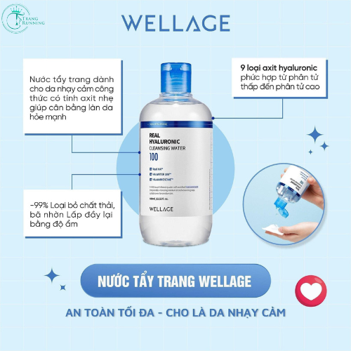 Nước Tẩy Trang Wellage Real Hyaluronic Cleansing Water 100 (Nhập Khẩu)