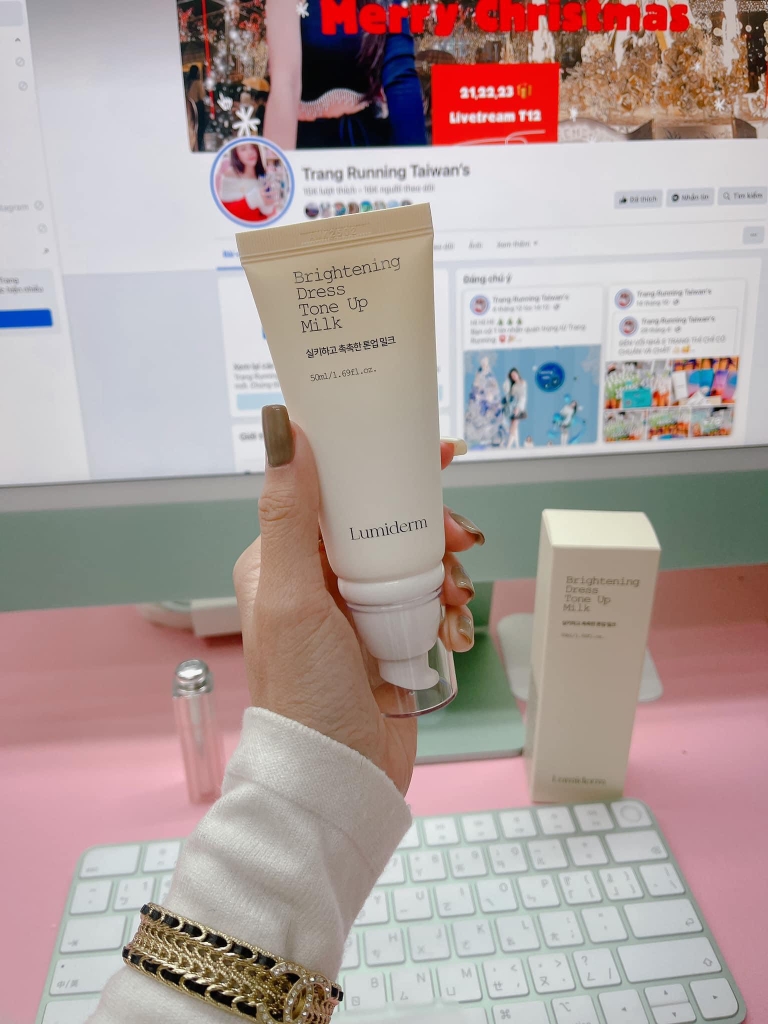 [Hàng Hàn] Kem Nâng Tone Dạng Sữa Lumiderm Brightening Dress Tone Up Milk