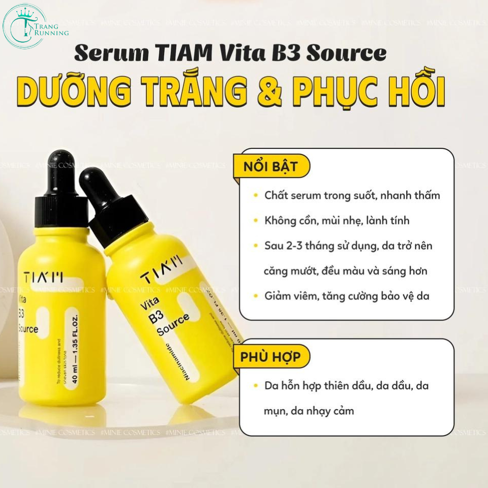 [Hàng Hàn] Serum Tiam Vita B3 Source – Tinh Chất Dưỡng Trắng Da, Giảm Thâm Nám, Phục Hồi Da Sau Mụn