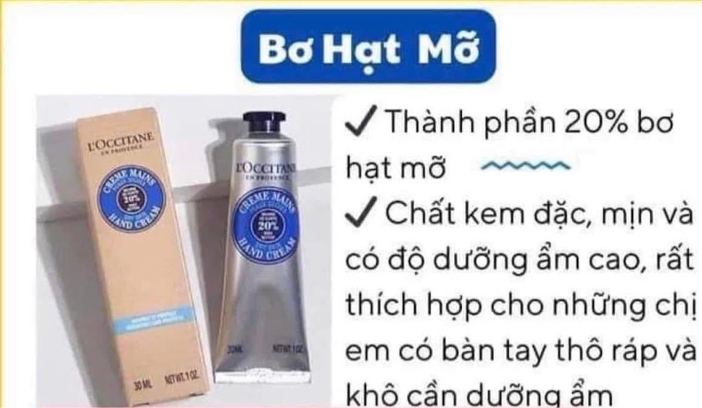 Kem tay Loccitance 20% 150ml 🤩🤩