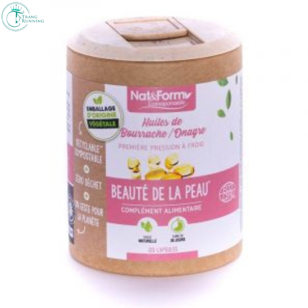 [Hàng Pháp] Viên uống tinh dầu hoa lưu ly Nat&Form Huile De Bourrache Onagre