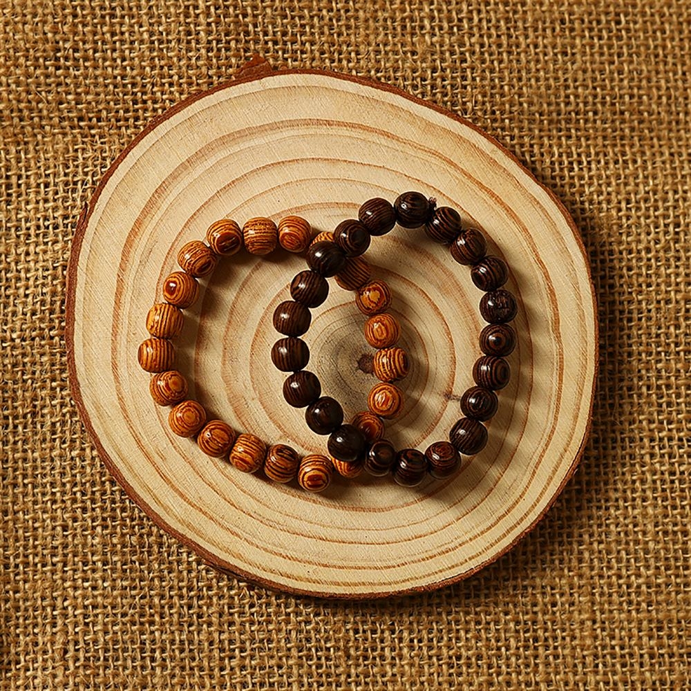 Vòng tay gỗ hương mun đuôi công đậm