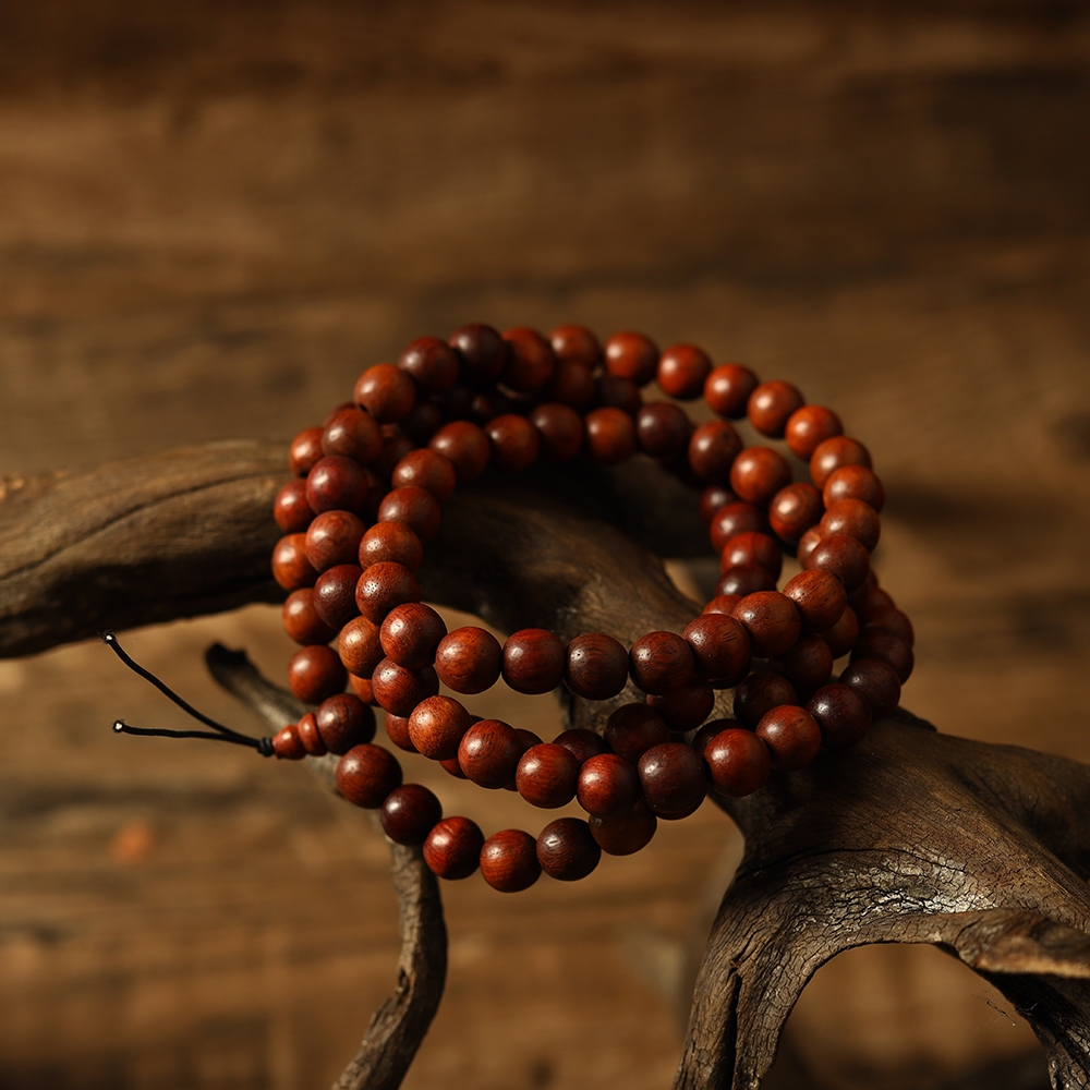 Vòng cổ gỗ hương ( 108 hạt) gỗ hương
