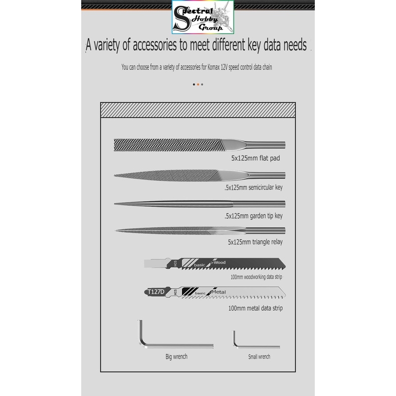Dụng cụ Komax máy mài cưa dọc thẳng cầm tay 3 tốc 12v 60W Electric file steel grinding iron saw blade one hand