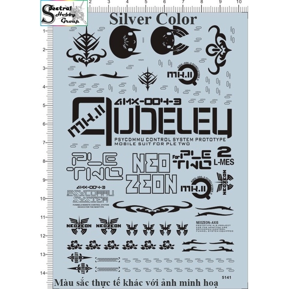 Decal nước dán mô hình gundam MG HG Qubeley Haman Karn Water sticker các loại