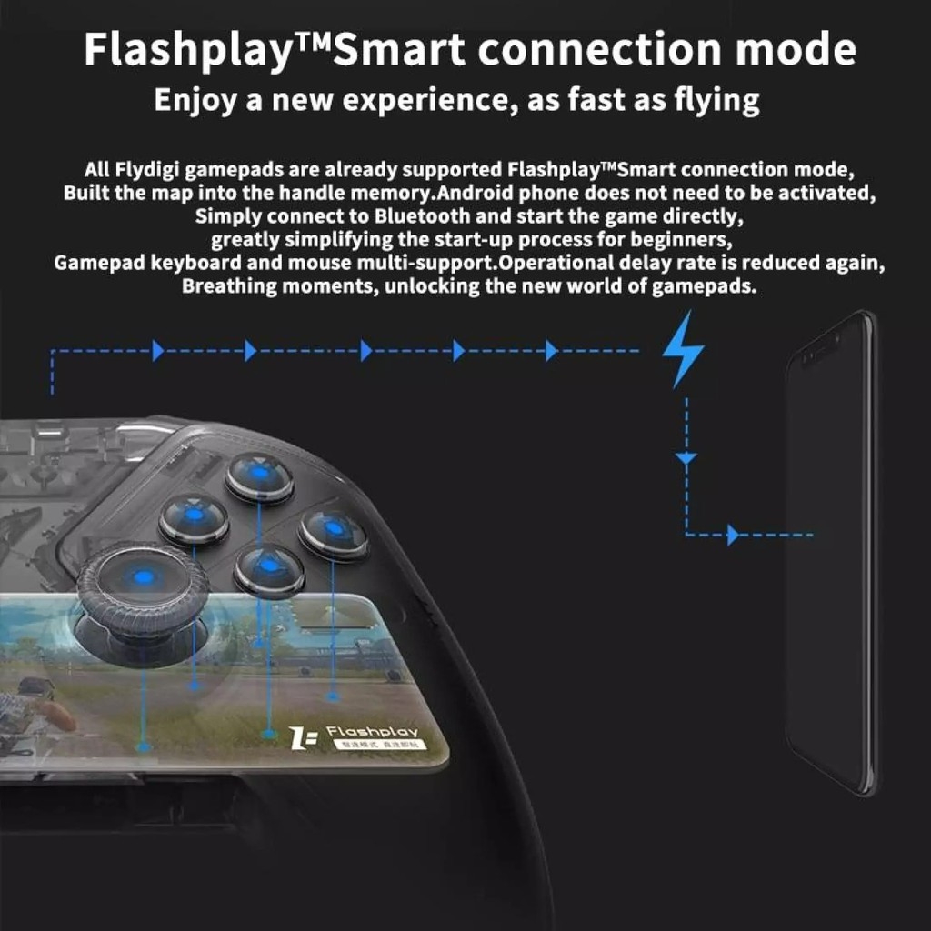 Tay Cầm Chơi Game Không Dây Bluetooth Flydigi Wee 2T Cho Ios / Android Hỗ trợ chơi PUBG, Liên Quân,.. cực tốt