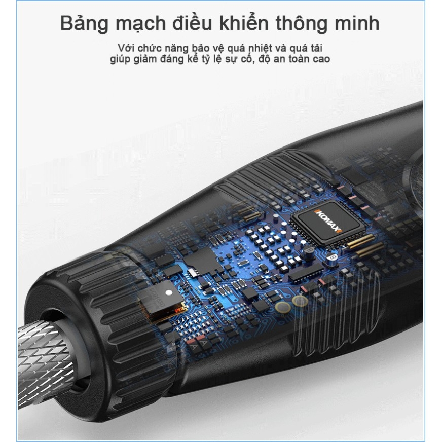 Dụng cụ KOMAX máy điêu khắc Mini cầm tay không dây Mài cắt khoan đánh bóng động cơ mạnh mẽ