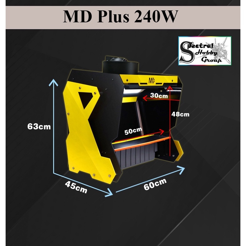Hộp hút mùi sơn MD Plus thác rèm nước cho mô hình 240W - Water spray paint box (hàng pre-order-inbox khi mua)