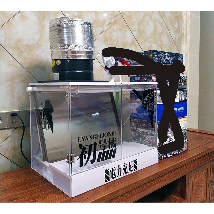 Hộp hút mùi sơn thác rèm nước cho mô hình - Lazy Water Curtain Spray Paint Box EVA