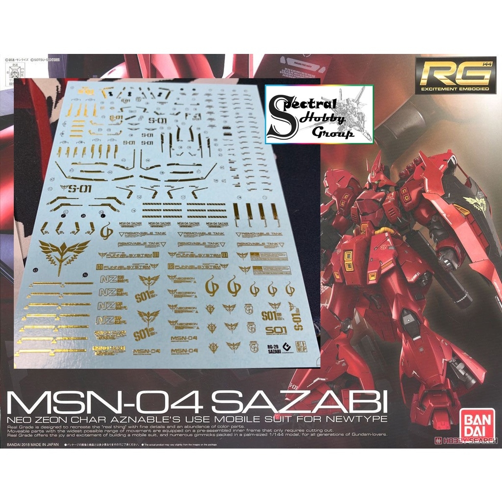 Decal nước dán mô hình SAZABI MG RG HG SD các loại Water sticker