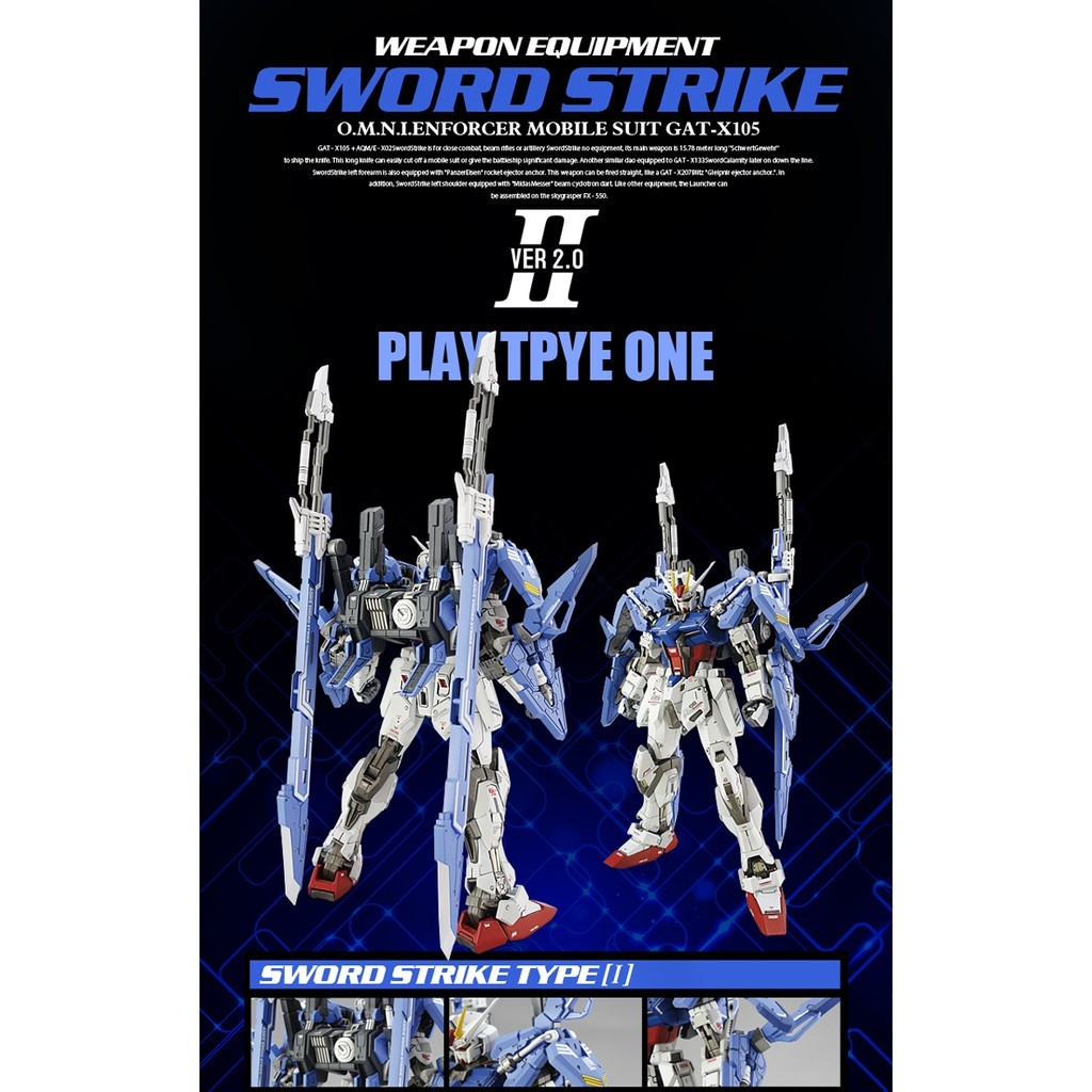 Phụ kiện lắp ghép mg 1/100 SWORD STRIKE MC model